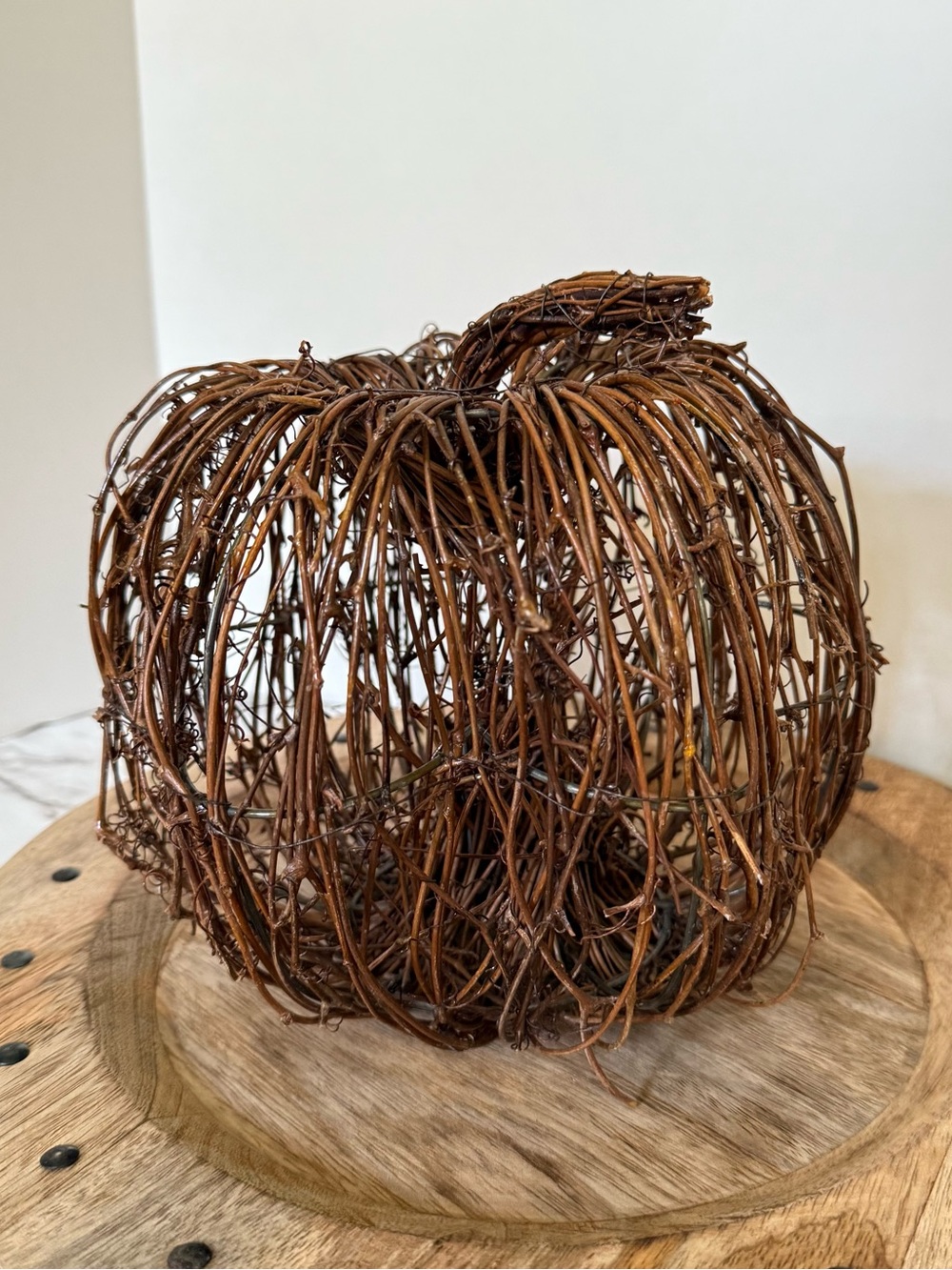 Rustic Woven Vine Pumpkin Fall/Halloween Decor, Cottage core decor